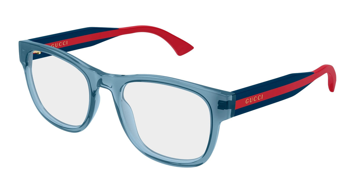 Gucci GG0004ONN-005 Blue Rectangular Eyeglasses 53mm Eyeglasses