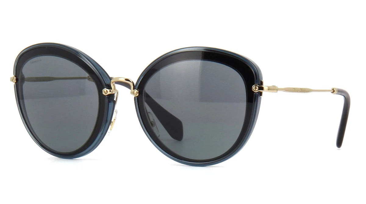 Miu Miu 0MU50RS-1AB9K1-54 Grey Black Rectangle SUNGLASSES 0mm Sunglasses