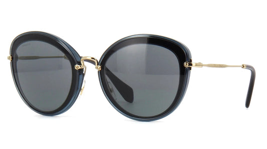 Miu Miu 0MU50RS-1AB9K1-54 Grey Black Rectangle SUNGLASSES 0mm Sunglasses