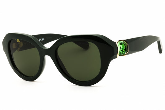 Swarovski SK6037-102671 solid green Oval Sunglasses 50mm