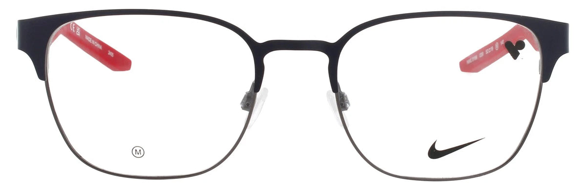 Nike NK8156 039 Black Red Rectangle Eyeglasses 52mm Eyeglasses