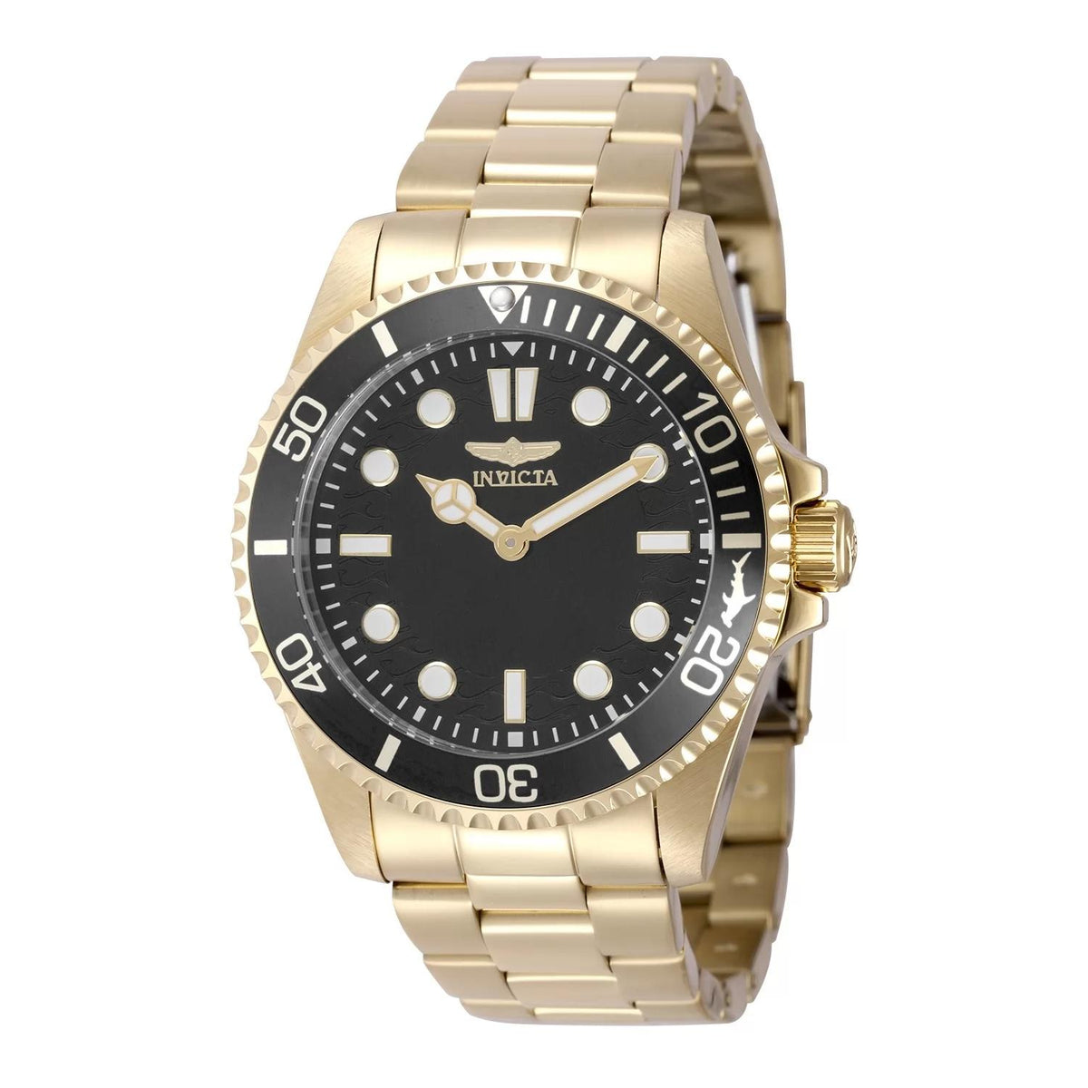 Invicta 49701 watch with black dial and stainless steel band