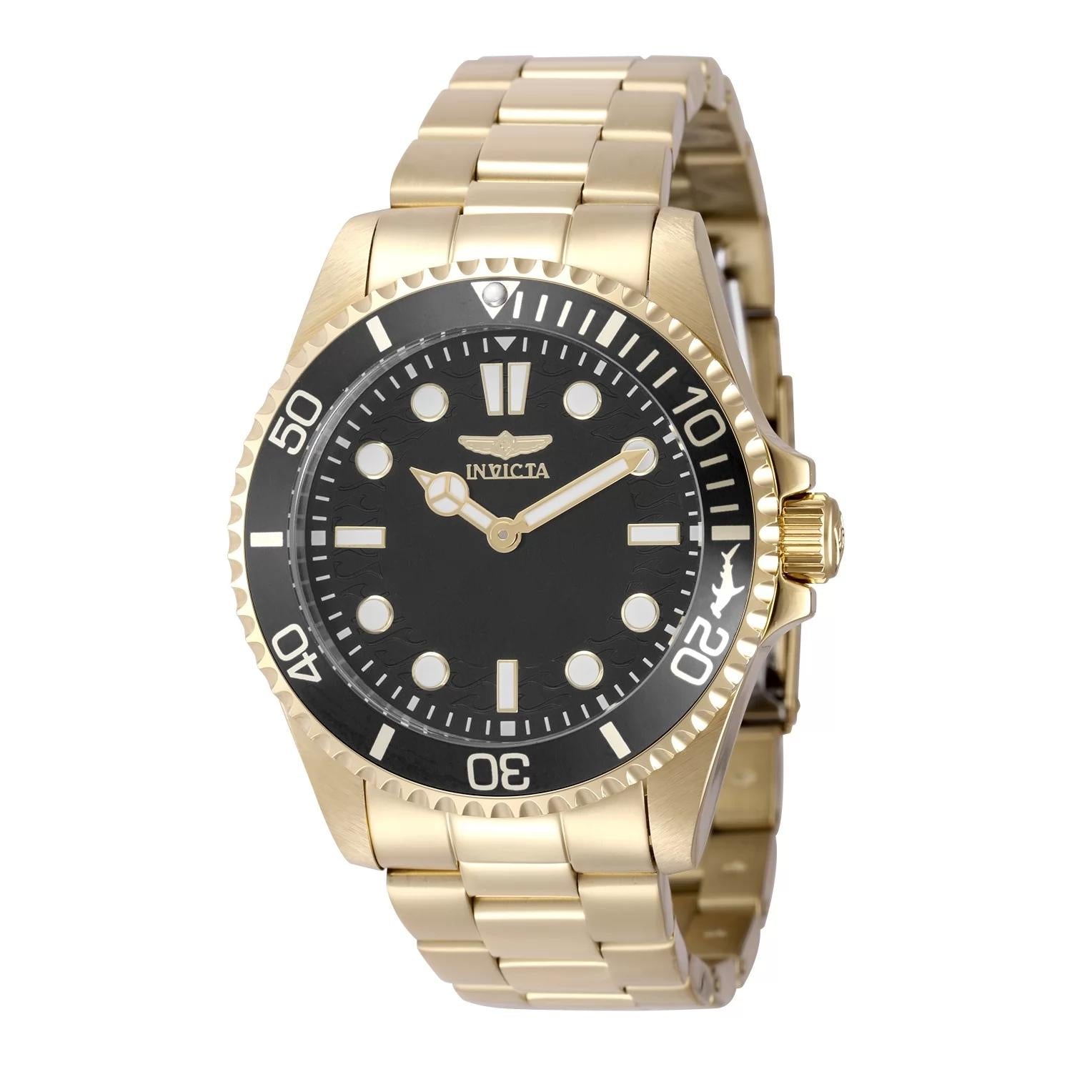 Invicta 49701 watch with black dial and stainless steel band
