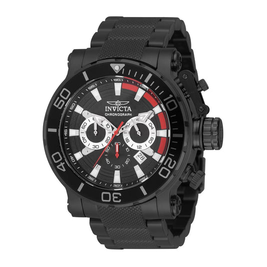 Invicta 50227 watch with black dial and stainless steel band