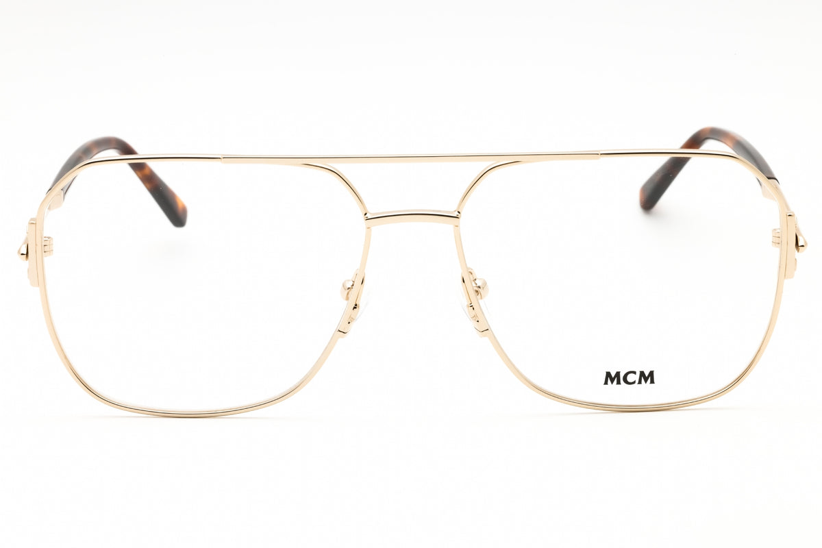 MCM MW5007-032 eyeglasses in shiny pale gold frame with clear lenses