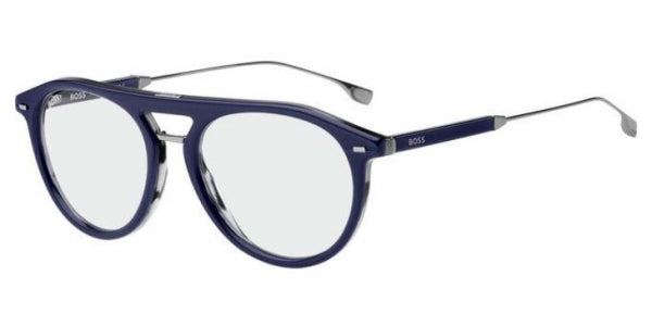Hugo Boss BOSS1358/BB-NLB-53 Blue Striped Grey Rectangle Eyeglasses 53mm Eyeglasses