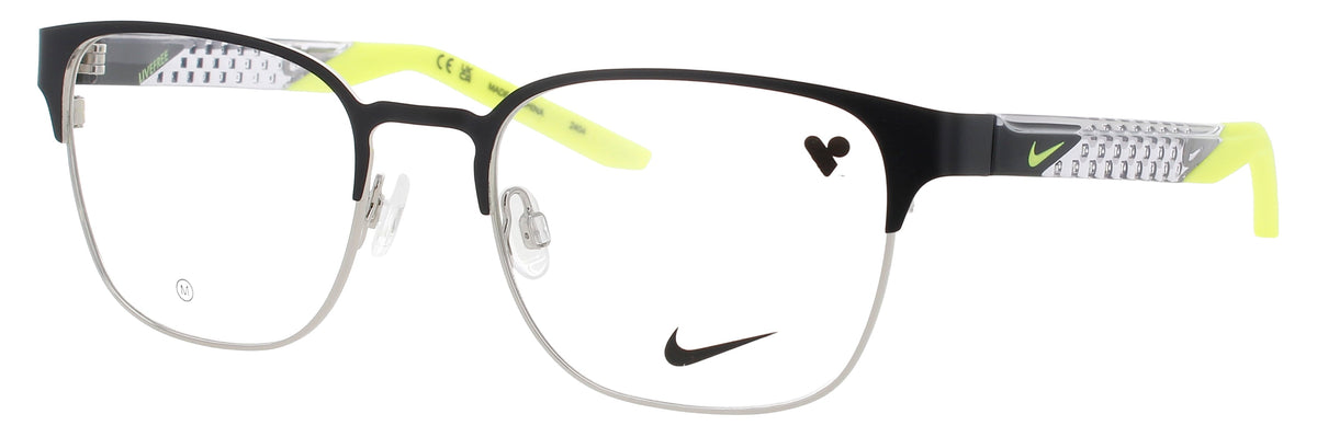 Nike 8156-002-52 SATIN BLACK / SILVER  Men's Eyeglasses 52mm