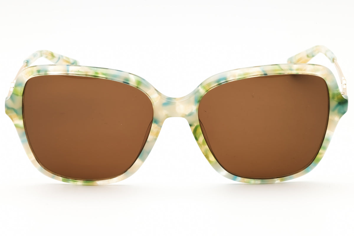 Anne Klein AK7093-330 OLIVE MARBLE Rectangular Sunglasses 56mm Sunglasses