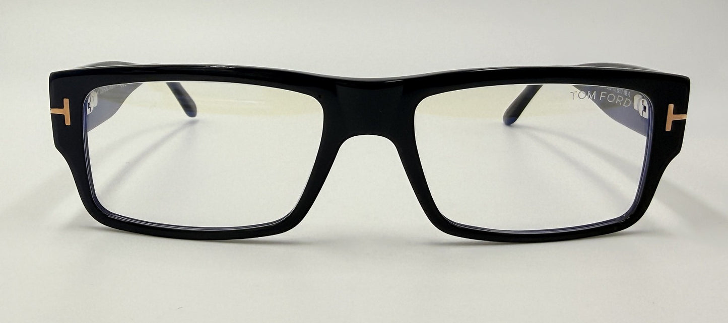 Tom Ford FT5835-B-001 eyeglasses in black frame with clear lenses