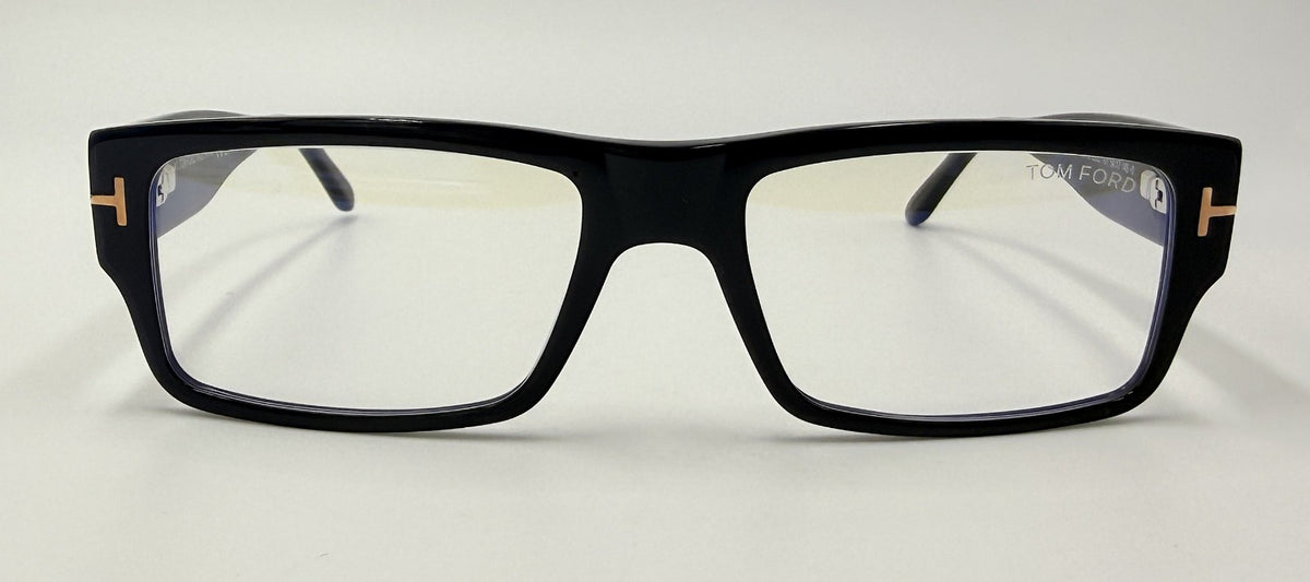 Tom Ford FT5835-B-001 eyeglasses in black frame with clear lenses