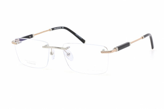 Philippe Charriol PC75072-C02 eyeglasses in shiny silver gold frame with clear lenses