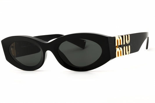 Miu Miu 0MU 11WS-1AB5S0 sunglasses in black frame with dark grey lenses
