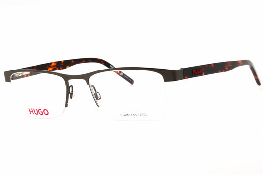 HUGO 53mm Rectangular eyeglasses in mt ruthenium frame with clear lenses