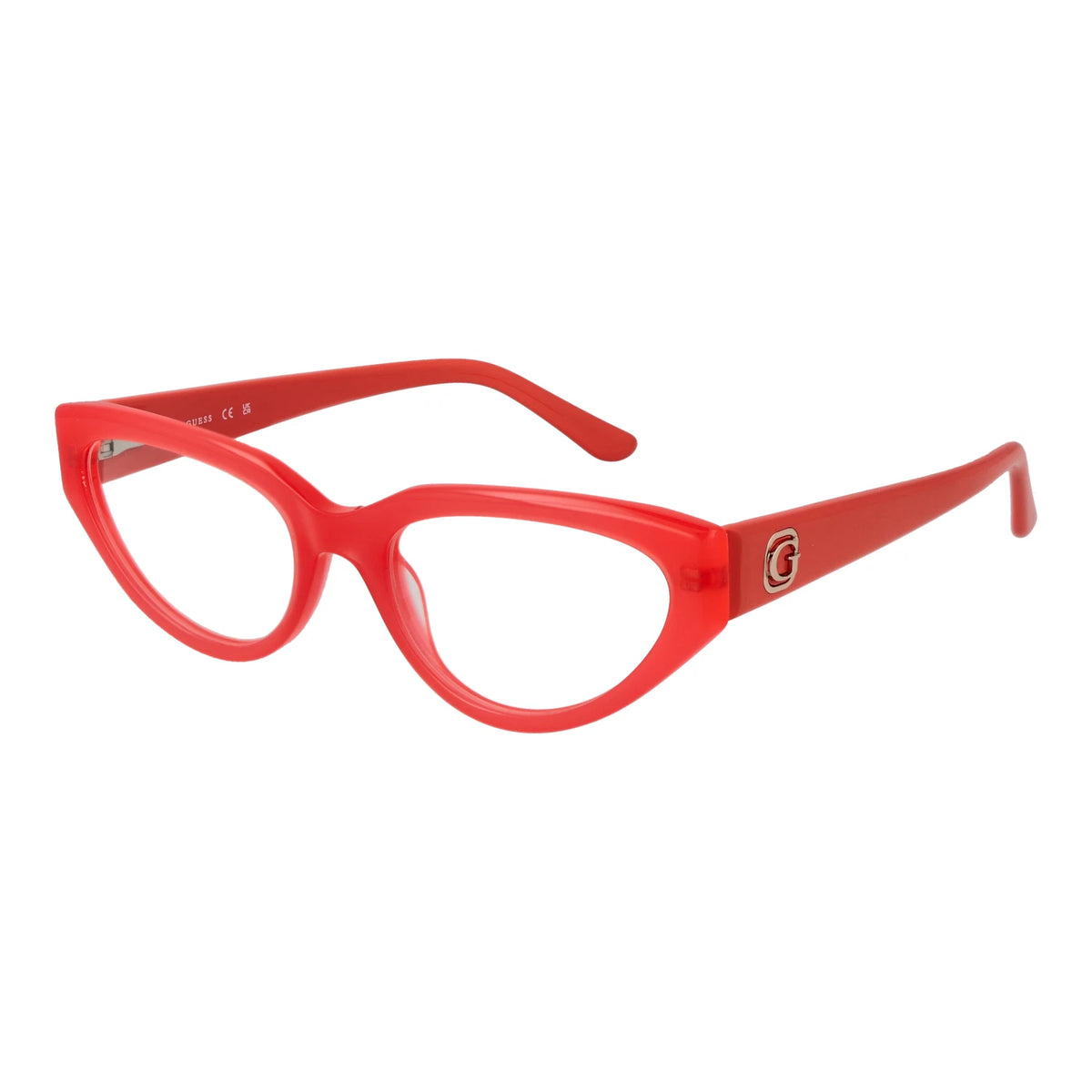 Guess GU50113-072-53 eyeglasses in shiny pink frame with clear lenses