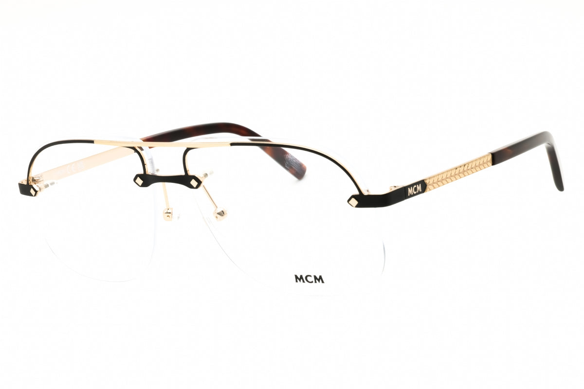 MCM MW5019-H-02A eyeglasses in matte black frame with clear lenses