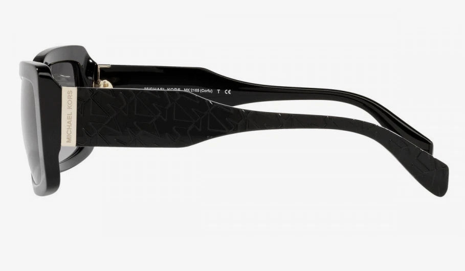 Michael Kors 0MK2165-30058G-56 Black Rectangular SUNGLASSES 56mm Sunglasses