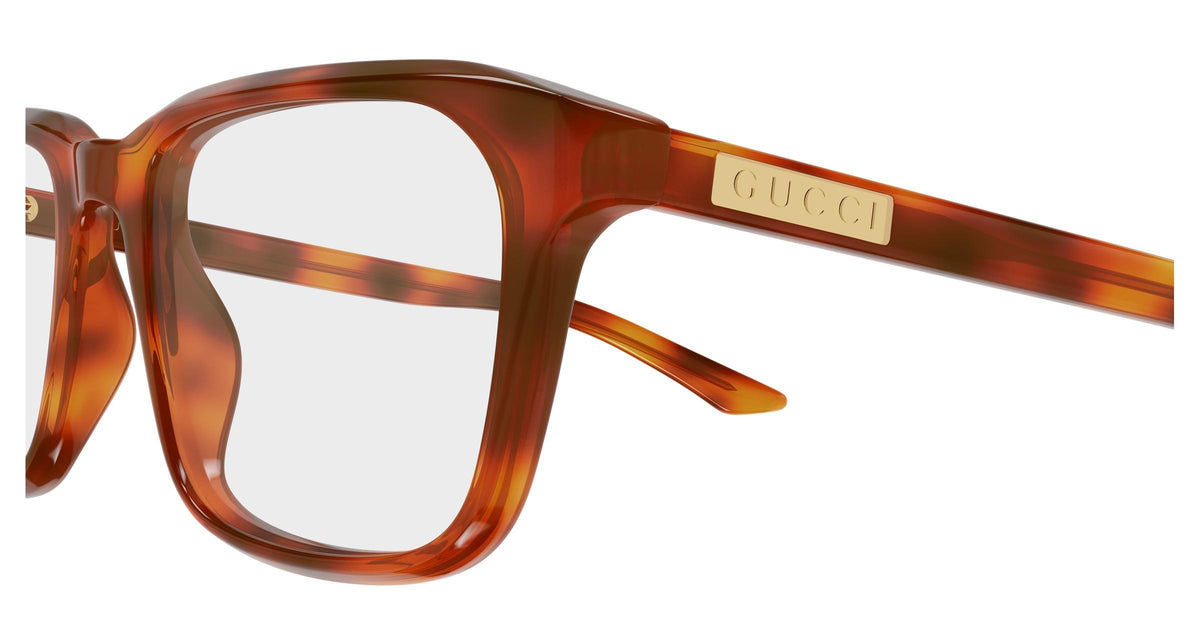 Gucci GG2081o-008 eyeglasses in havana frame with clear lenses