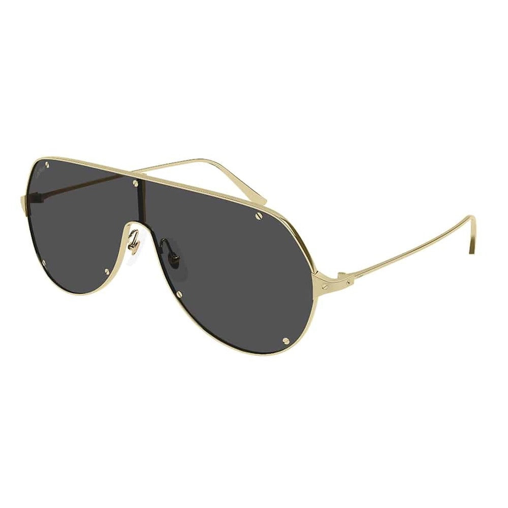 Cartier CT0324S-001 Gold Gold Grey Shield Sunglasses 99mm Sunglasses