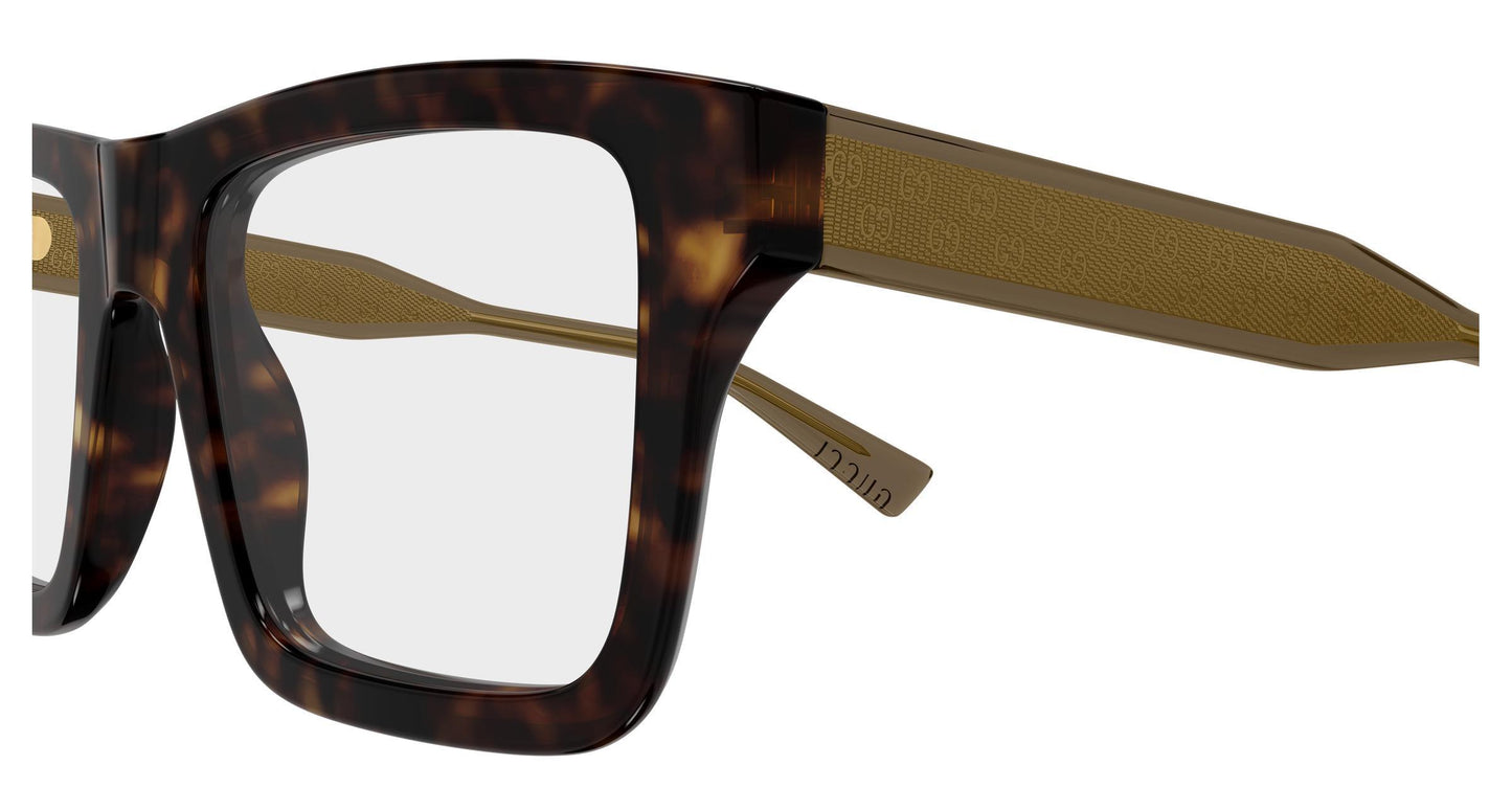 Gucci GG2070o-002 eyeglasses in brown frame with clear lenses