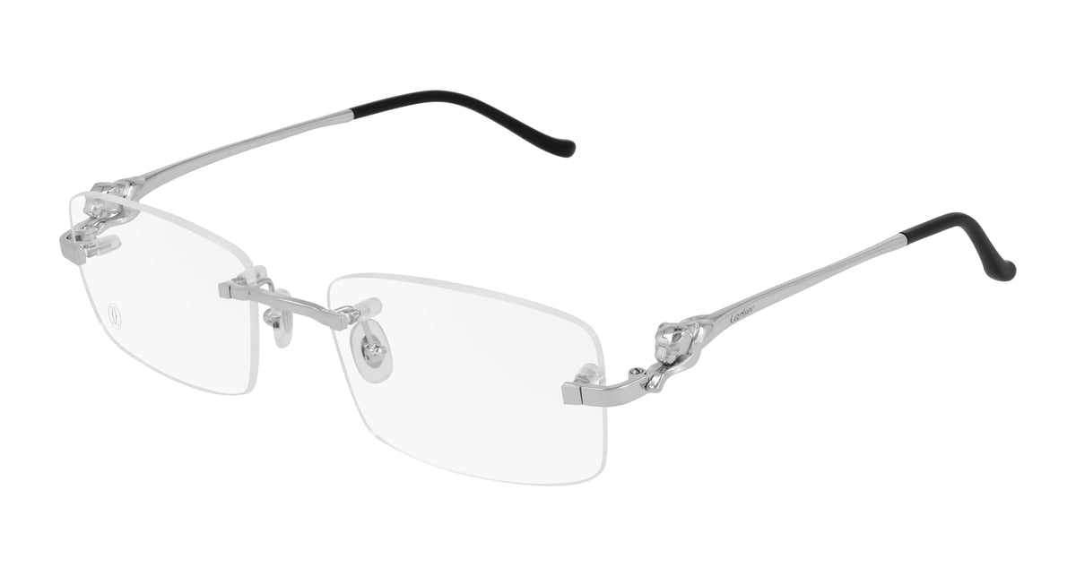 Cartier CT0281O-002 Silver Silver Rectangular Eyeglasses 54mm Eyeglasses